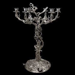 Candelabre bronze argenté 75 cm