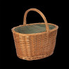 Oval Shopping Basket With Green Tweed Cooler Bag