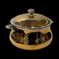 Eden-Roc stars Palace at Antibes 19th large marmite-pot, copper & silver -plate