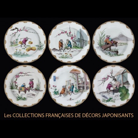 Boite de 6 assiettes Souris assorties