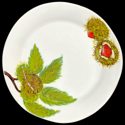 Assiette de table faïence Châtaignes