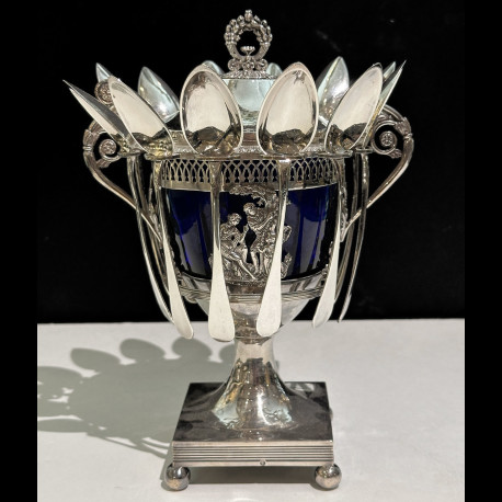 Silver jam jar Vieillard hallmark (1818-1838), Restoration era masterpiece