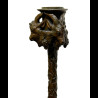 Paire de bougeoirs panthères en bronze signé Christophe Fratin