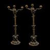 19th Century Bronze pair of candlesticks with bears, style of Christophe Fratin