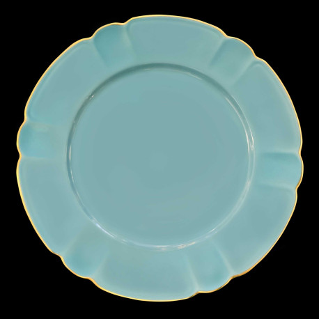 Assiette Présentation Porcelaine Turquoise Collection Mozart