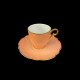 Porcelain Coffee Cup and Saucer in Salmon Mozart Collection