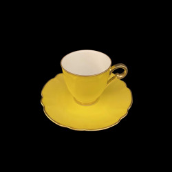 Porcelain Coffee Cup and Saucer in Lemon Mozart Collection