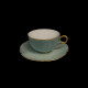 Tasse et Sous-Tasse Thé Porcelaine Celadon Collection Mozart