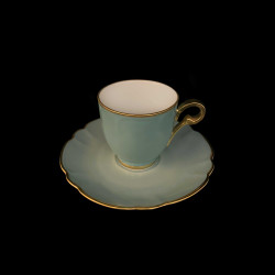 Porcelain Coffee Cup and Saucer in Celadon Mozart Collection