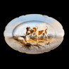 Limoges hand painted porcelain dog set, Escalier de Cristal, XIXe