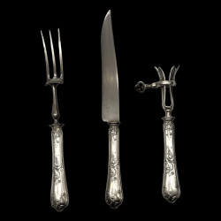 Service à découper la viande 1900, 3 pièces en argent, Paris