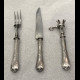 Meat carving service set from 1900, 3 pieces silver, Paris