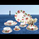 Porcelain breakfast cup and saucer Red Coral