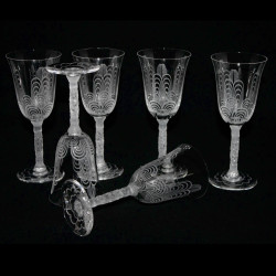 Verre vin blanc Baccarat cristal Service Jet d'Eau, design G. Chevalier 192