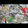 Oiseau de paradis vert brodé