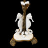 Candle holder with white shells and seahorse