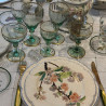 Verre à eau teinté vert clair bord flammé or, Daum manufacture de Nancy, Circa 1900