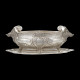 Jardinière têtes sanglier et présentoir, métal argenté style XVIIIe L 50,5- 53,5 cm
