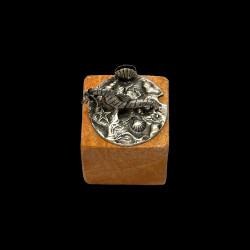 6 Porte-noms à thème marin en argent sterling avec base en pierre dure par Buccellati