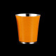 Silver-plated enamelled hammered tumbler - Orange