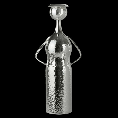 Silver-plated vase - candle holder