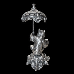 Sculpture en bronze Ours avec une ombrelle, signée Fratin, XIXe