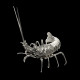 Langouste sculpture en fonte argentée Mauro Manetti L 43 x 30 cm H 44 cm
