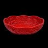 Corbeille rotin rouge