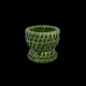 Green rattan egg cup
