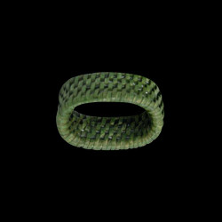 6 Green rattan napkin rings
