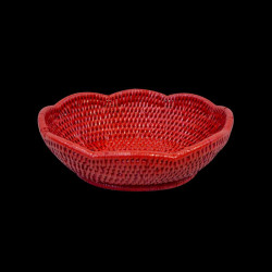 Small red rattan basket