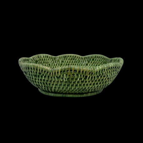 Petite corbeille rotin vert