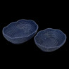 Corbeille rotin bleu