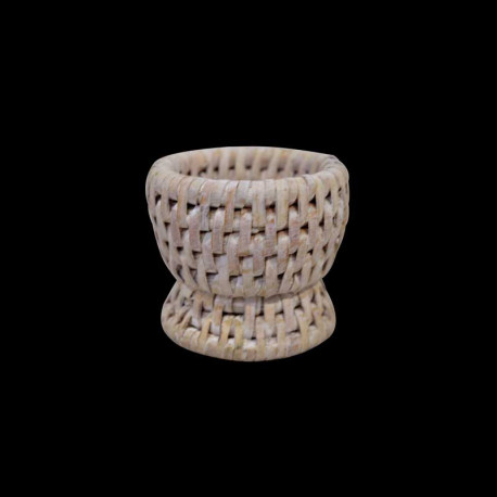 White rattan egg cup