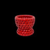 Coquetier rotin rouge