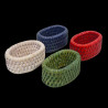 6 Ronds de serviette rotin blanc