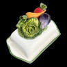 Majolica vegetables butter plate