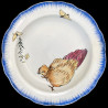 Bracquemond soup plate hen with flower and butterfly motif D 24 cm