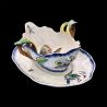 Bracquemond sauceboat with fixed tray fish, butterflies and vegetables design