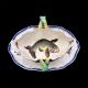 Bracquemond Moineau & Campanule blanc assiette D 24,5 cm