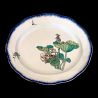 Plat ovale Bracquemond motifr poussins, insectes et géranium 42X36cm