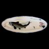 Plat ovale à poisson « Torpilleur » Bracquemond motif carpe, libellule et fleur