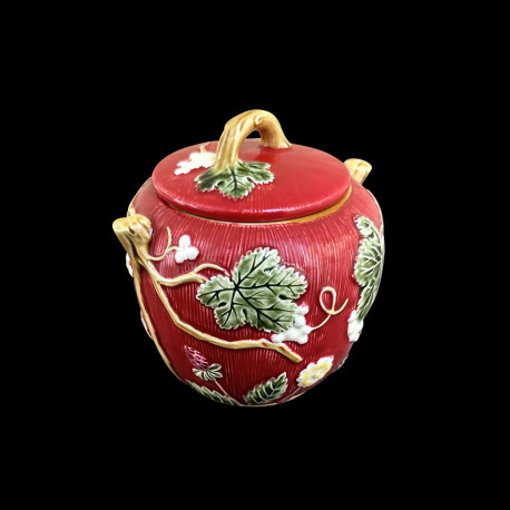 Majolica red Sugar Pot "George Sand"