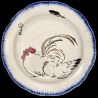 Bracquemond dinner plate with rooster, hen and fish design D 24 cm