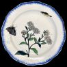 Bracquemond assiette de table motif marguerite, papillon et poisson D 24 cm