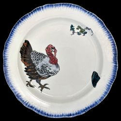 Bracquemond Butterfly & Lily of the valley plate D 25 cm