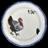 Bracquemond dinner plate with turkey and seashell design D 24 cm
