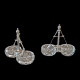Coffret 6 salerons double, cristal 12 pelles à sel en argent XIXe