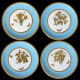Suite de douze assiettes porcelaine marli turquoise décor à l'or Minton, 1890