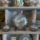 Vase Art Déco en verre émaillé, décor de carpes, Moser, fin XIXe
